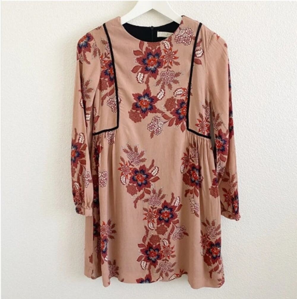 Zara Girls Floral Long Sleeve Dress in MULTICOLOR (13-14 YEARS)